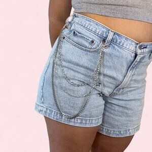 Y2k silver waist chain